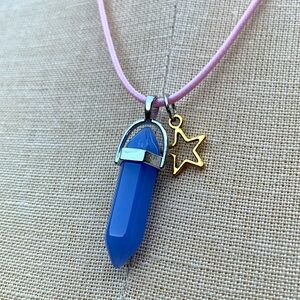 Handmade Resin Crystal Periwinkle Twinkle Little Star Amulet Necklace
